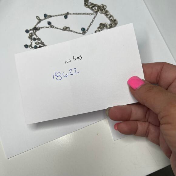 Chico's beaded pendant necklace signed costume jewelry silver tone oriental - Picture 14 of 15